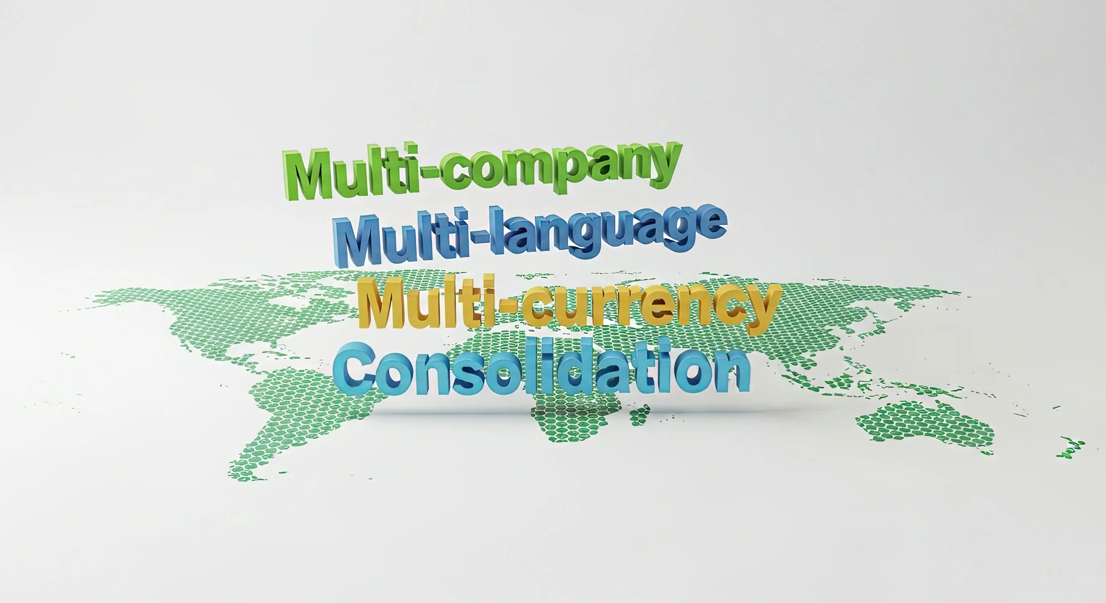 Multi-company, multi-language, multi-currency and consolidation capabilities