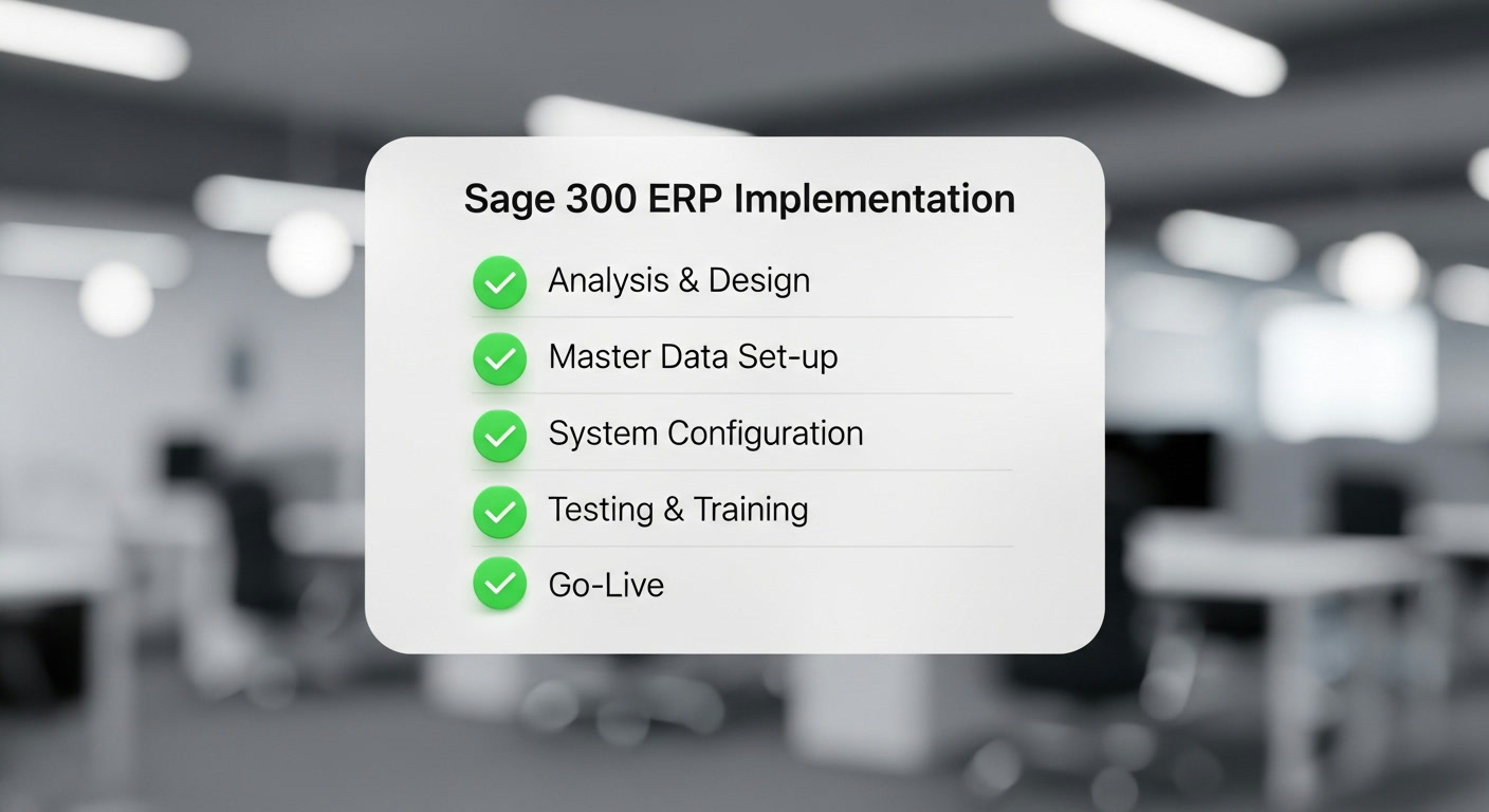 Sage 300 implementation checklist from analysis to go-live