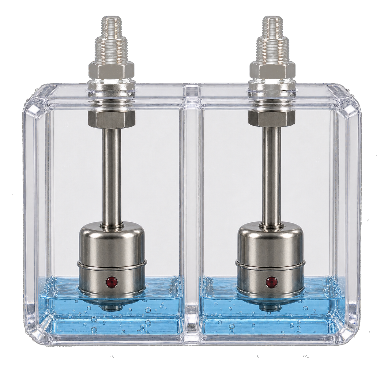 Photoreal low water-level state for two vertically mounted float sensors