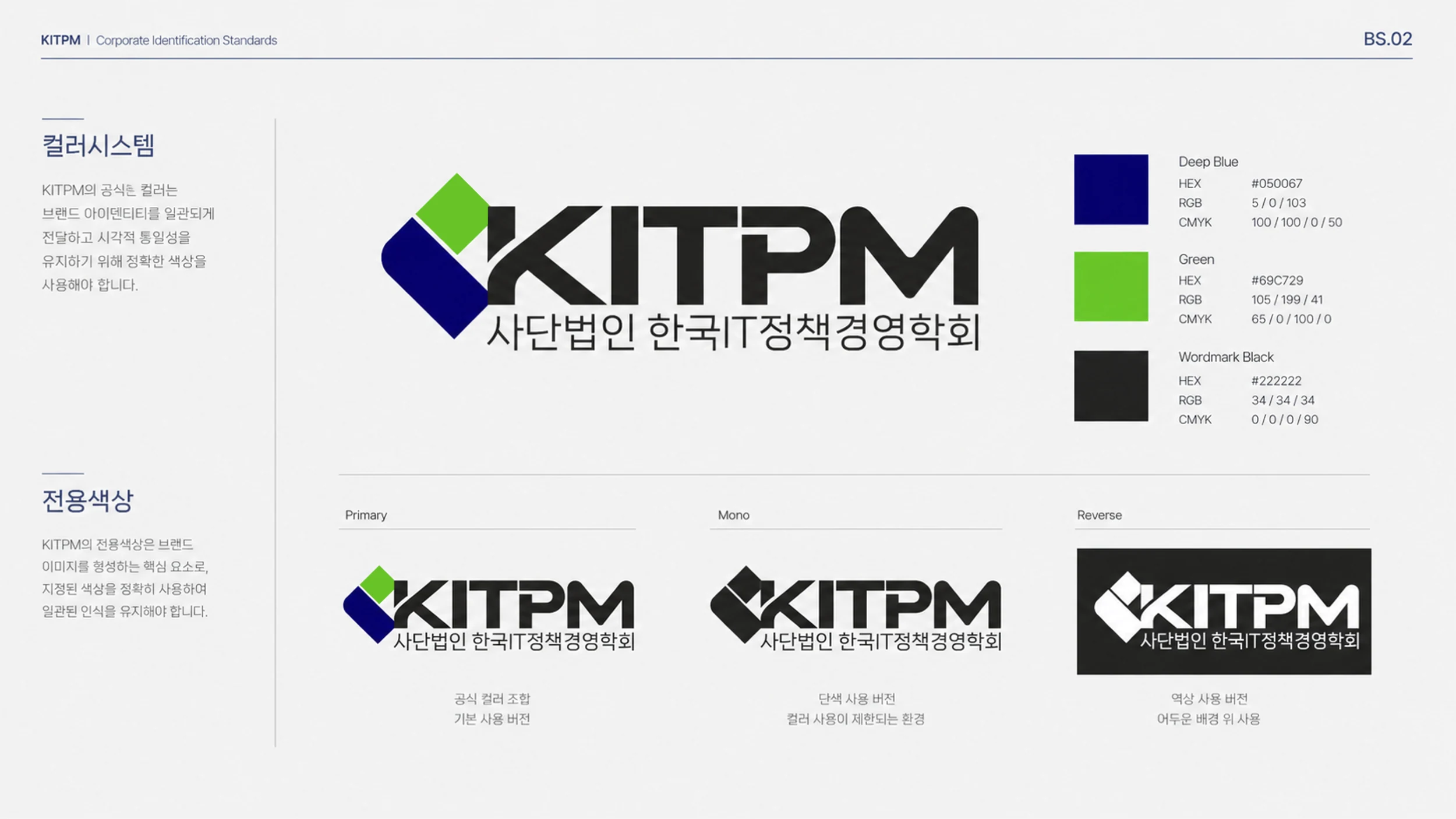 KITPM primary and secondary color system